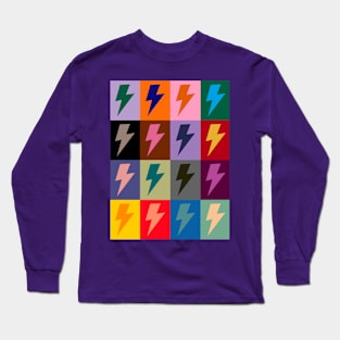 Lightning Bolts Pattern Check Multi Colour Long Sleeve T-Shirt